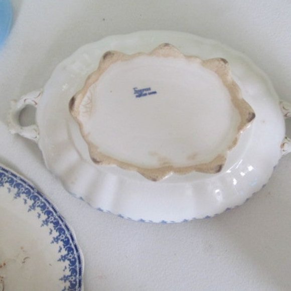 Blue Transfer Ware Tureen Empress Mercer China Lovely Blue Transfer Ware Tureen - Picture 4 of 5